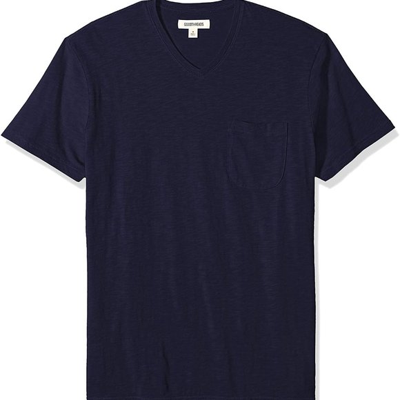 Goodthreads Other - Men's Lightweight Slub V-Neck Pocket T-Shirt Navy